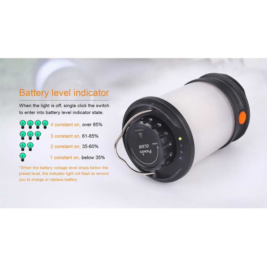 Fenix CL30R - LED Portable rechargeable lamp LED/USB/6xCR123A IPX7 650 lm 300 h 2600 mAh