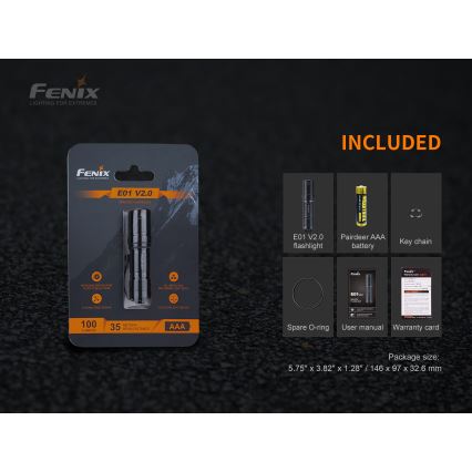 Fenix E01V20BLC - LED Flashlight LED/1xAAA IP68 100 lm 25 hrs