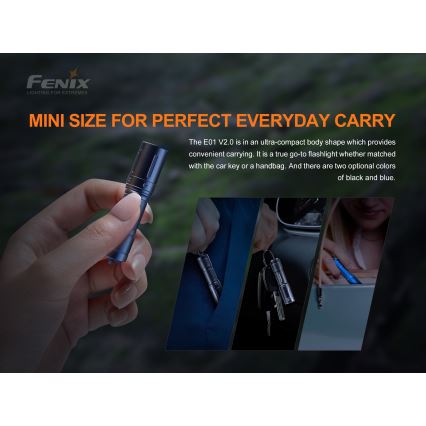 Fenix E01V20BLC - LED Flashlight LED/1xAAA IP68 100 lm 25 hrs