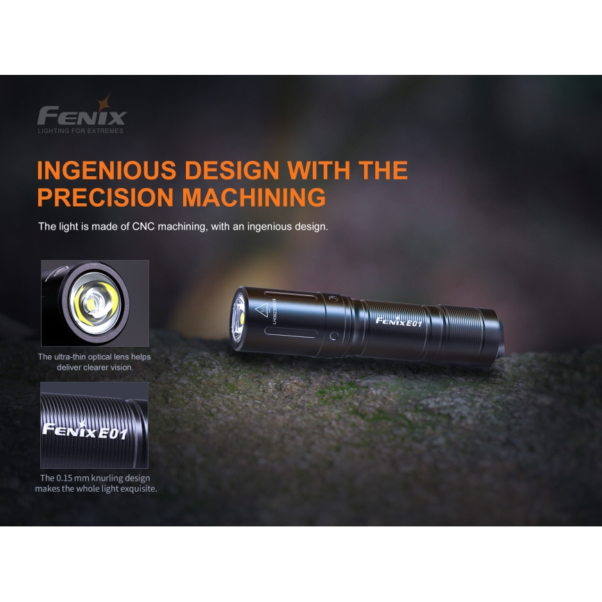 Fenix E01V20BLC - LED Flashlight LED/1xAAA IP68 100 lm 25 hrs