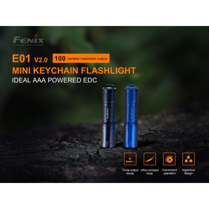 Fenix E01V20BLC - LED Flashlight LED/1xAAA IP68 100 lm 25 hrs