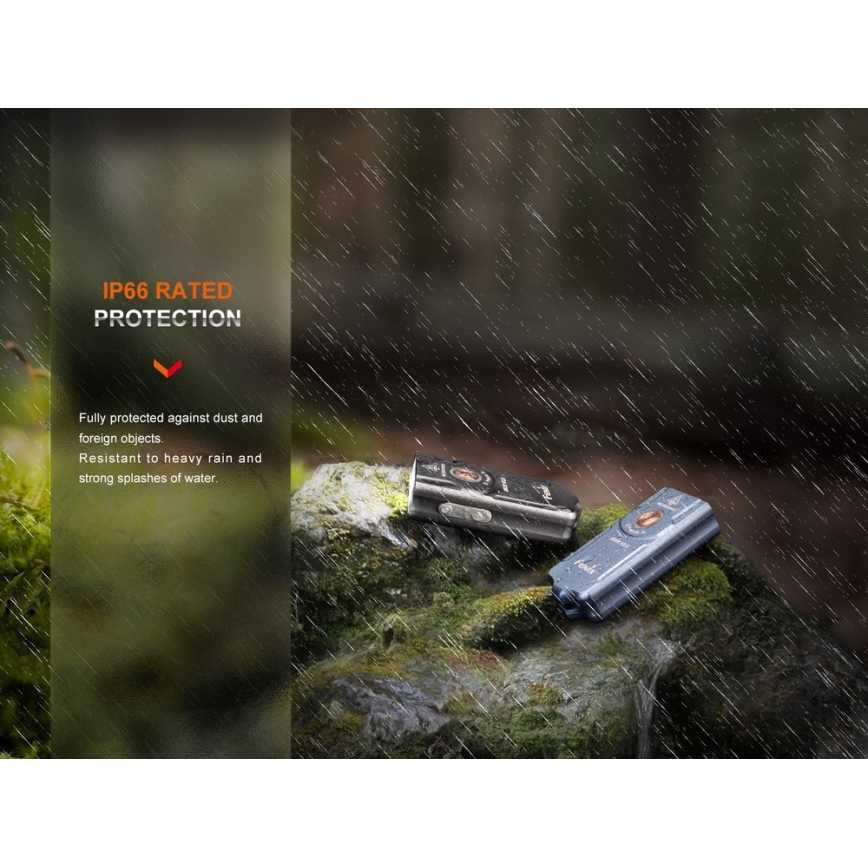 Fenix E03RV20BLU - LED Rechargeable flashlight LED/USB IP66 500 lm 30 h