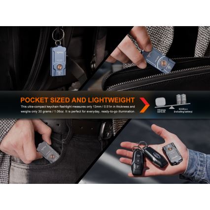 Fenix E03RV20GREY - LED Rechargeable flashlight LED/USB IP66 500 lm 30 h