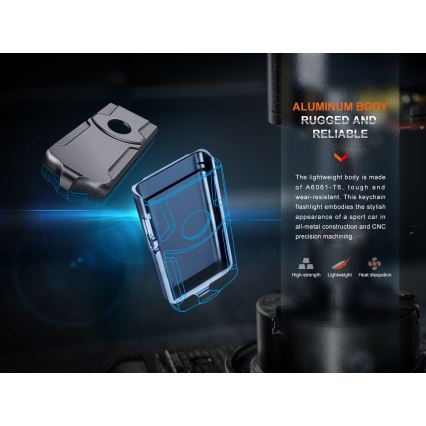 Fenix E03RV20GREY - LED Rechargeable flashlight LED/USB IP66 500 lm 30 h