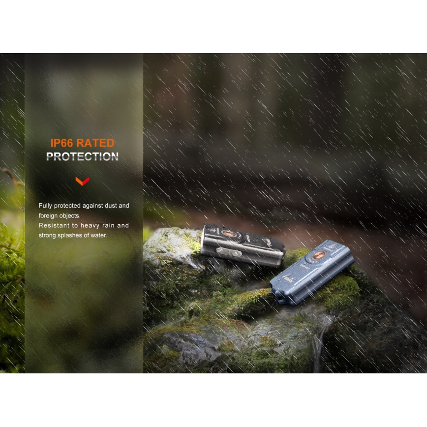 Fenix E03RV20GREY - LED Rechargeable flashlight LED/USB IP66 500 lm 30 h
