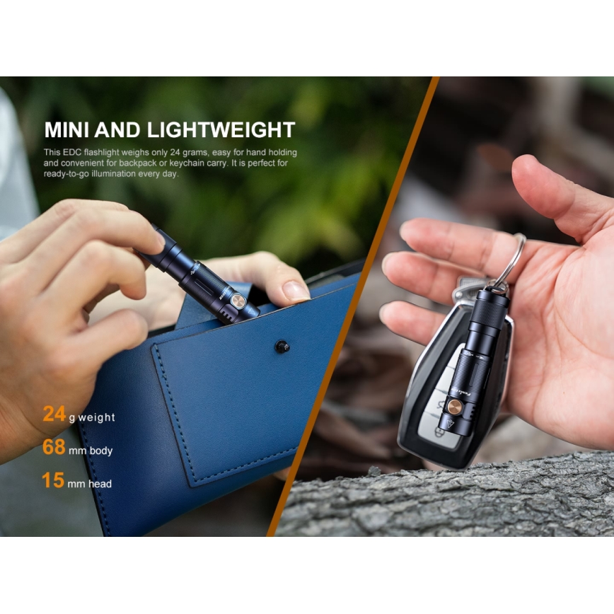 Fenix E05RBLC - LED Rechargeable flashlight LED/USB IP68 400 lm 30 hrs
