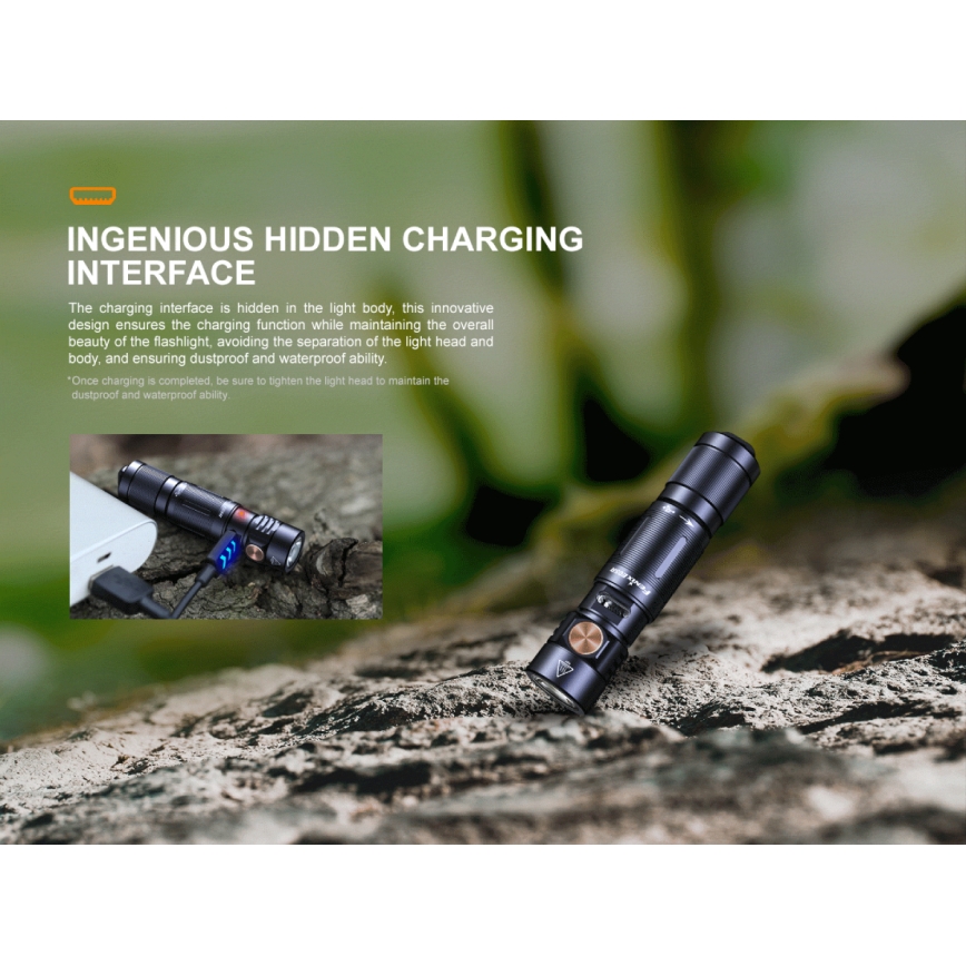 Fenix E05RBLC - LED Rechargeable flashlight LED/USB IP68 400 lm 30 hrs