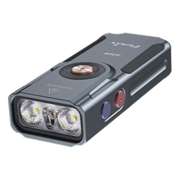 Fenix E06RGRY - LED Dimmable rechargeable flashlight UV LED/USB IP66 700 shiny 60 h grey