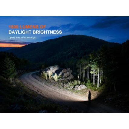 Fenix E06RPROEUOLI - Dimmable Rechargeable LED Flashlight LED/USB 1650 mAh IP66 1600 lm 111 h Green