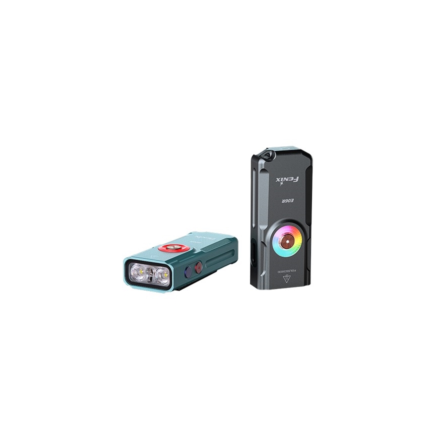 Fenix E06RTKS - LED Dimmable rechargeable flashlight UV LED/USB IP66 700 shiny 60 h turquoise