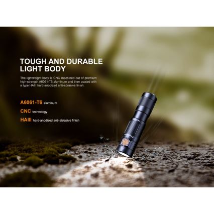 Fenix E09R - LED Rechargeable flashlight LED/USB IP68 600 lm 70 hrs