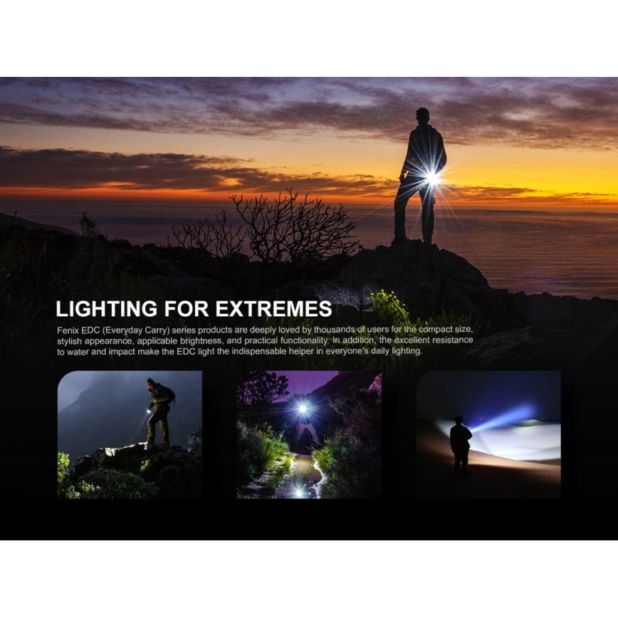 Fenix E09R - LED Rechargeable flashlight LED/USB IP68 600 lm 70 hrs