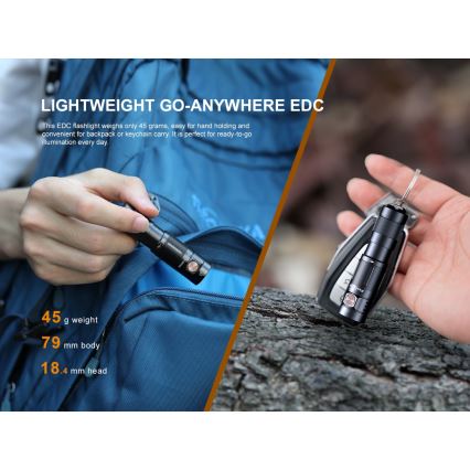 Fenix E09R - LED Rechargeable flashlight LED/USB IP68 600 lm 70 hrs