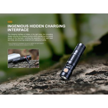 Fenix E09R - LED Rechargeable flashlight LED/USB IP68 600 lm 70 hrs
