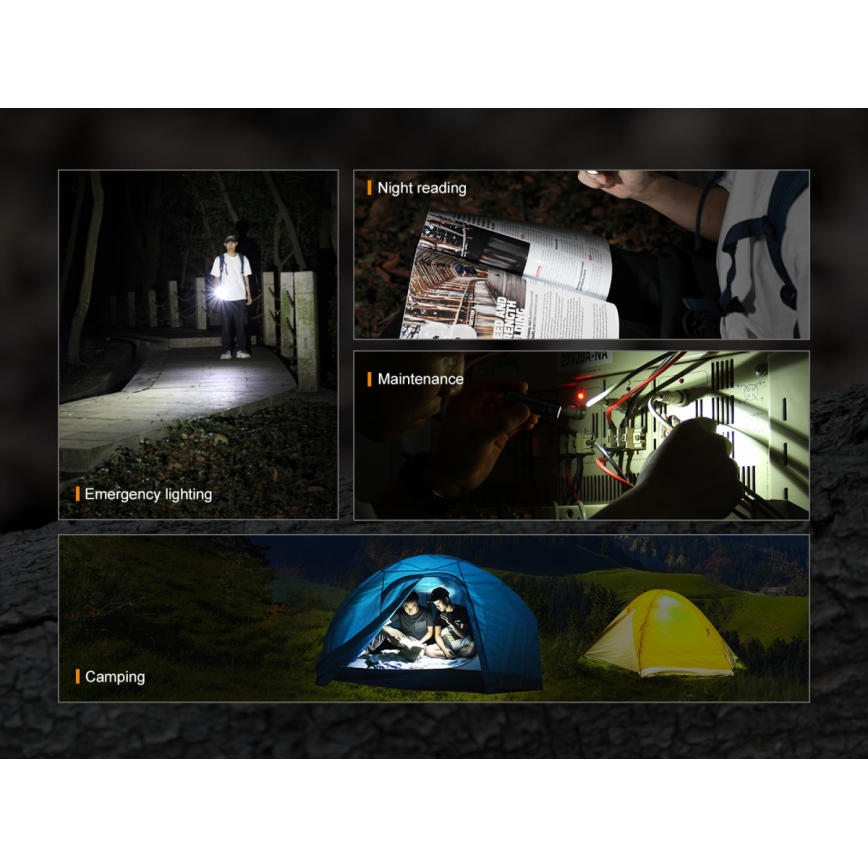 Fenix E09R - LED Rechargeable flashlight LED/USB IP68 600 lm 70 hrs