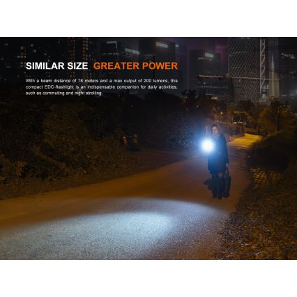 Fenix E12V30 - Dimmable Rechargeable LED Flashlight LED/1xAA 2000 mAh IP68 200 lm 100 h black