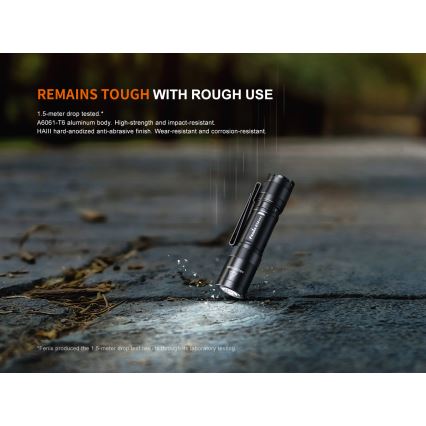 Fenix E12V30 - Dimmable Rechargeable LED Flashlight LED/1xAA 2000 mAh IP68 200 lm 100 h black