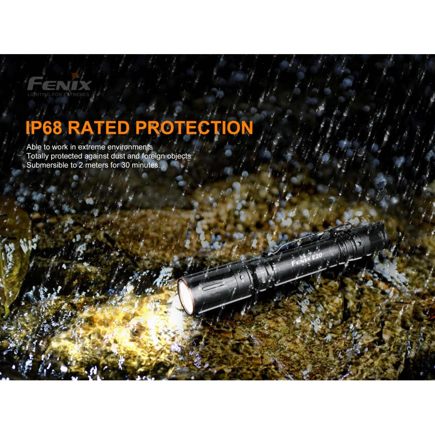 Fenix E20V20 - LED Flashlight LED/2xAA IP68 350 lm 200 hrs