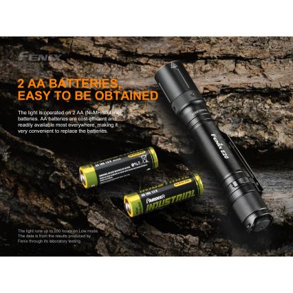 Fenix E20V20 - LED Flashlight LED/2xAA IP68 350 lm 200 hrs