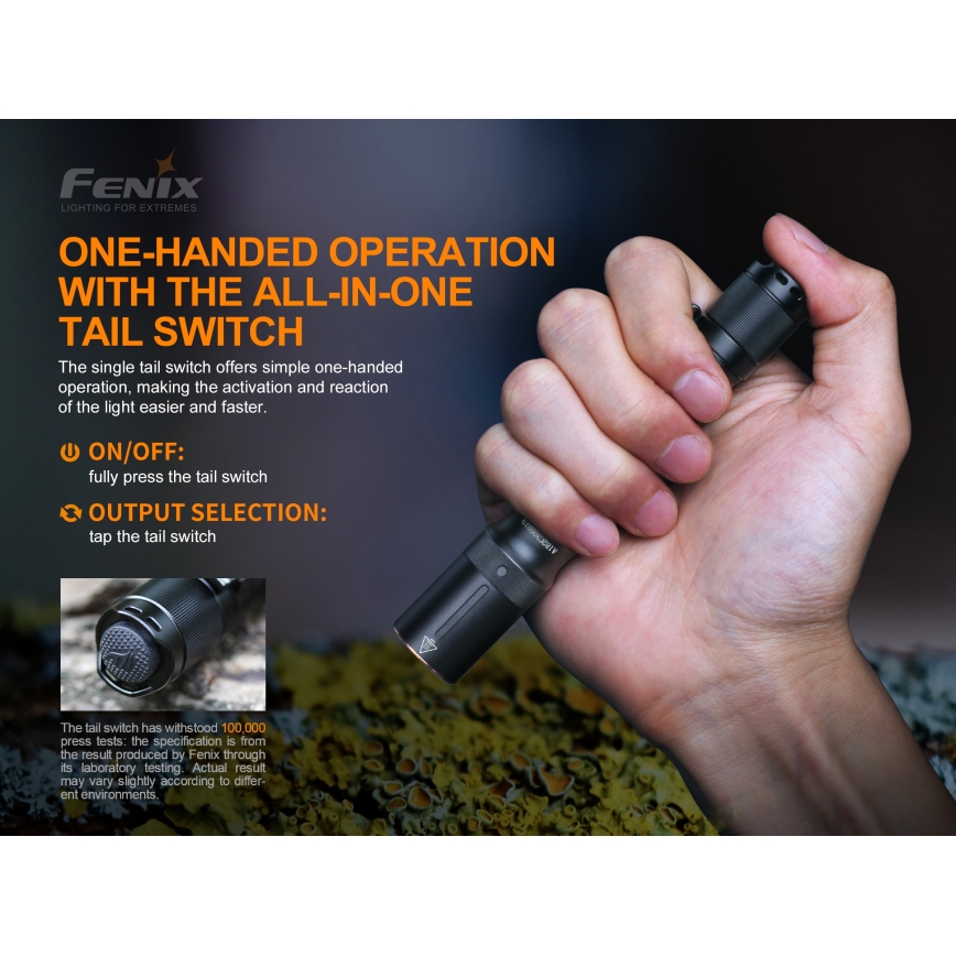 Fenix E20V20 - LED Flashlight LED/2xAA IP68 350 lm 200 hrs