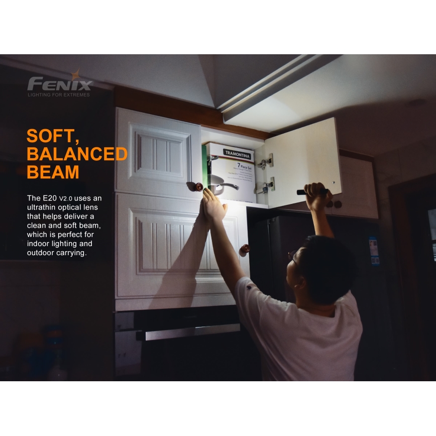 Fenix E20V20 - LED Flashlight LED/2xAA IP68 350 lm 200 hrs