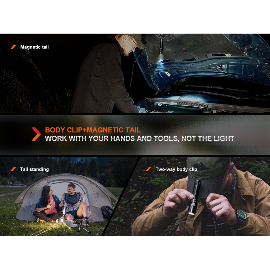 Fenix E28RV20 - LED Dimmable rechargeable flashlight LED/USB IP68 1700 lm 260 h