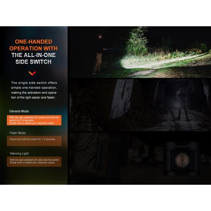 Fenix E28RV20 - LED Dimmable rechargeable flashlight LED/USB IP68 1700 lm 260 h