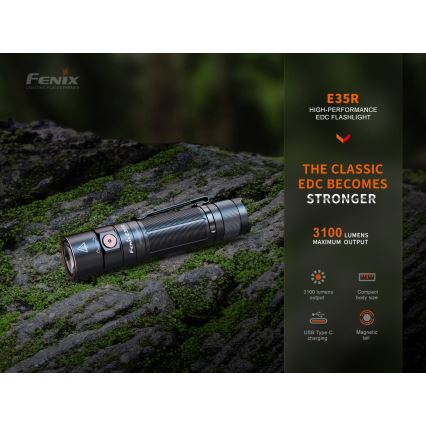 Fenix E35R - LED Rechargeable flashlight LED/USB IP68 3100 lm 69 h