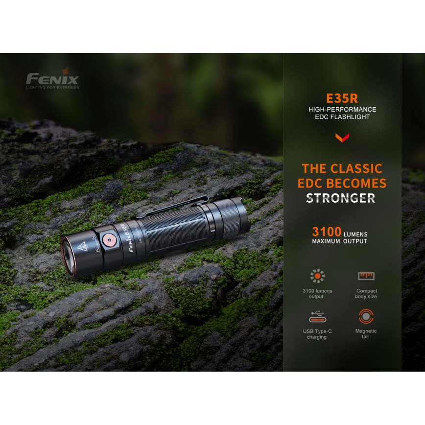 Fenix E35R - LED Rechargeable flashlight LED/USB IP68 3100 lm 69 h