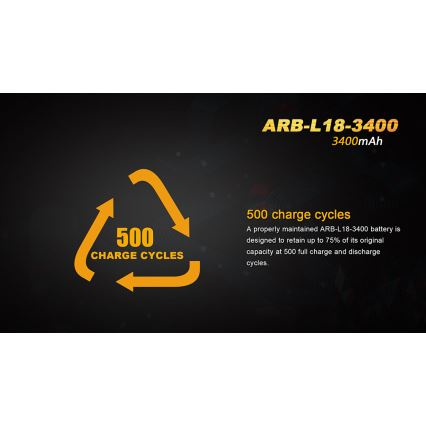 Fenix FE18650LI34 - 1 pc Rechargeable Li-ion 18650/3.6V 3400 mAh