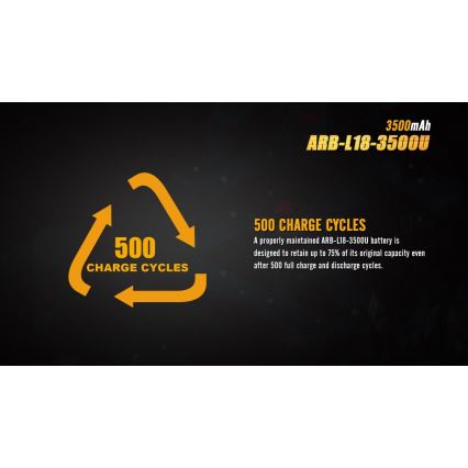 Fenix FE18650LI35USB - 1 pc USB rechargeable battery, 3.6V, 3500 mAh