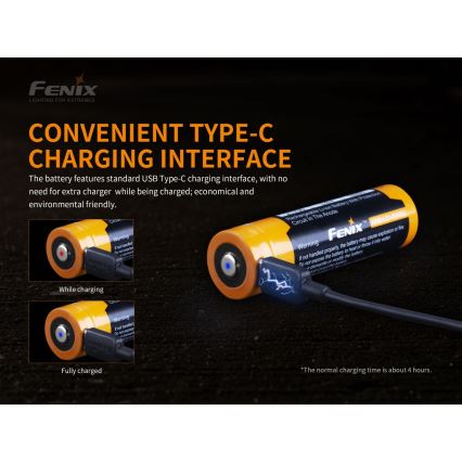 Fenix FE21700USB - 1 pc USB-rechargeable battery, 3.6 V, 5000 mAh