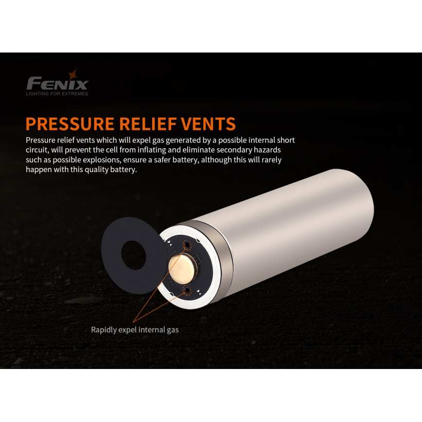 Fenix FE21700V20 - 1 pc Rechargeable 21700 Battery, 3.6V, 5000 mAh