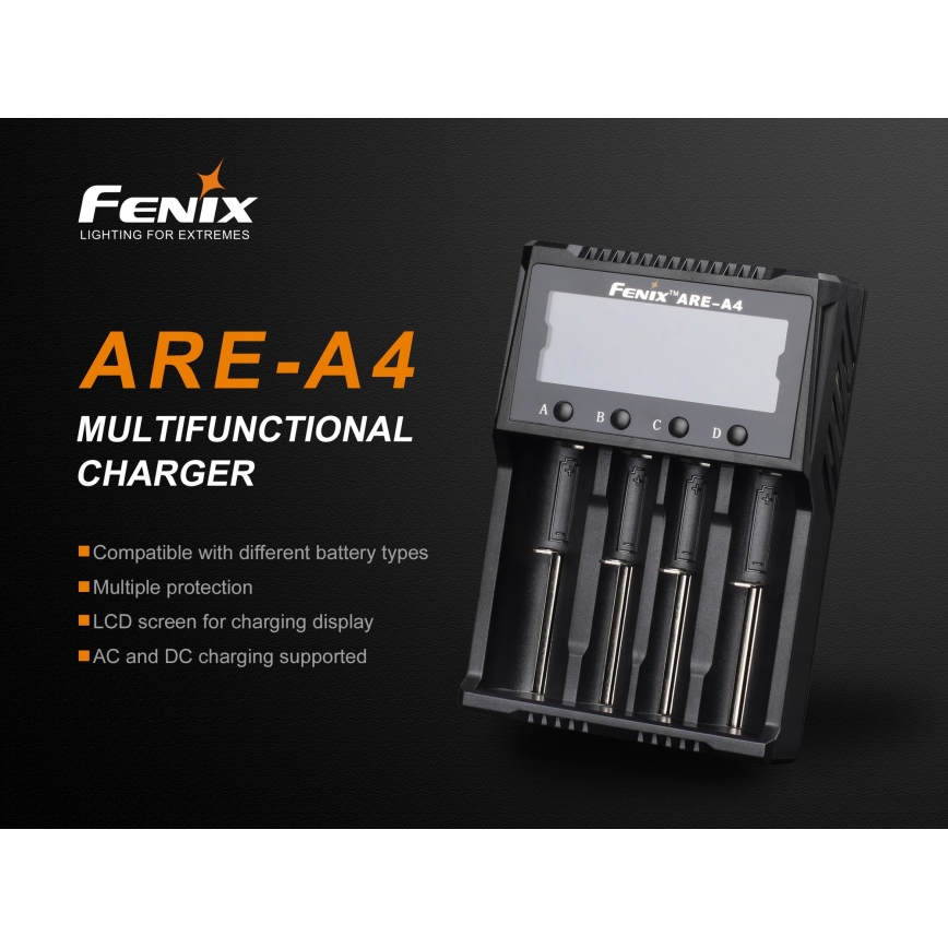 Fenix FENAREA4 - Battery charger 4xLi-ion/AAA/AA/C 5V