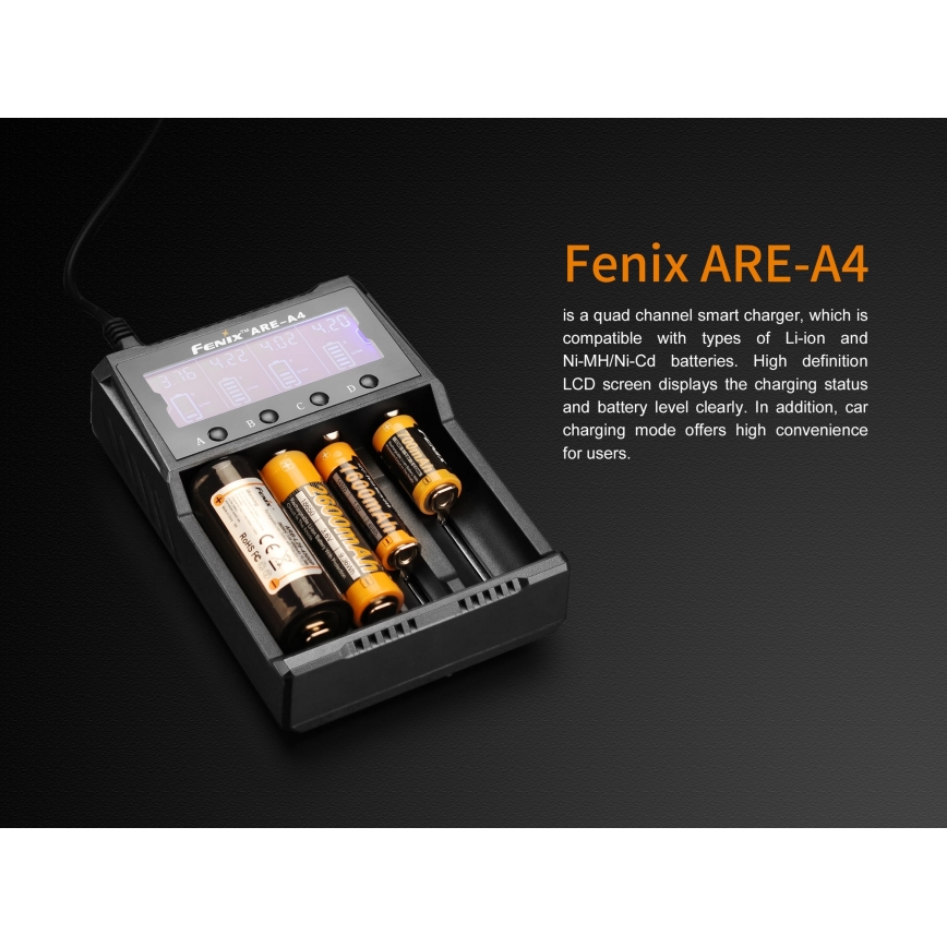 Fenix FENAREA4 - Battery charger 4xLi-ion/AAA/AA/C 5V