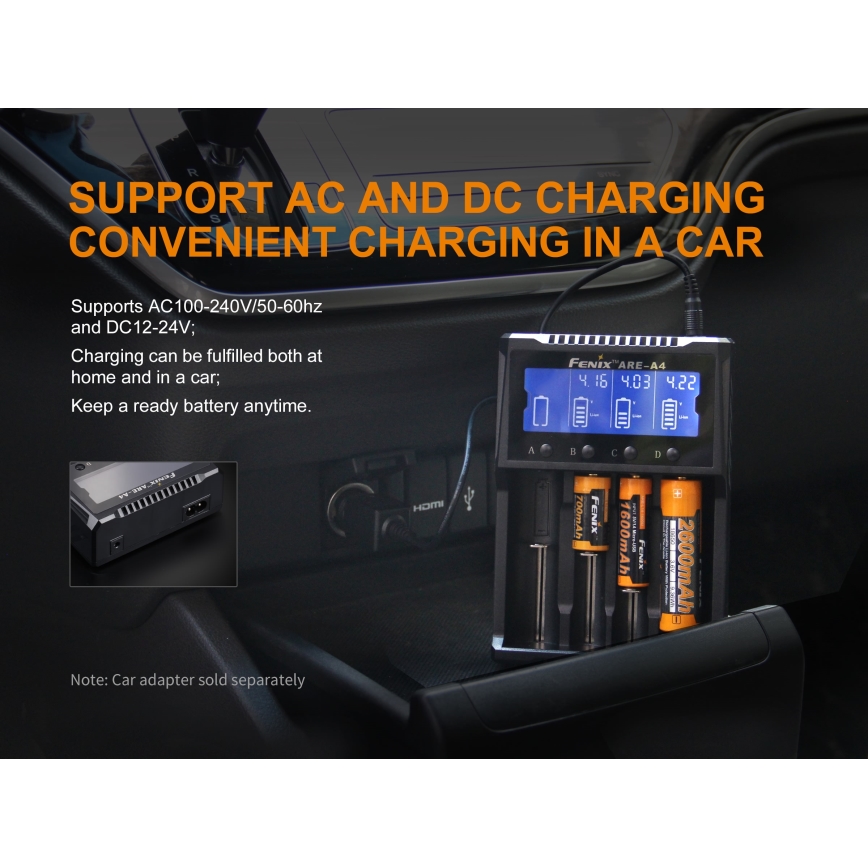 Fenix FENAREA4 - Battery charger 4xLi-ion/AAA/AA/C 5V