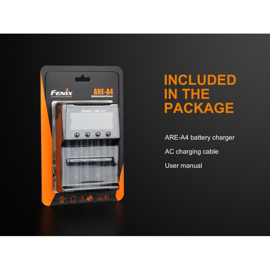 Fenix FENAREA4 - Battery charger 4xLi-ion/AAA/AA/C 5V