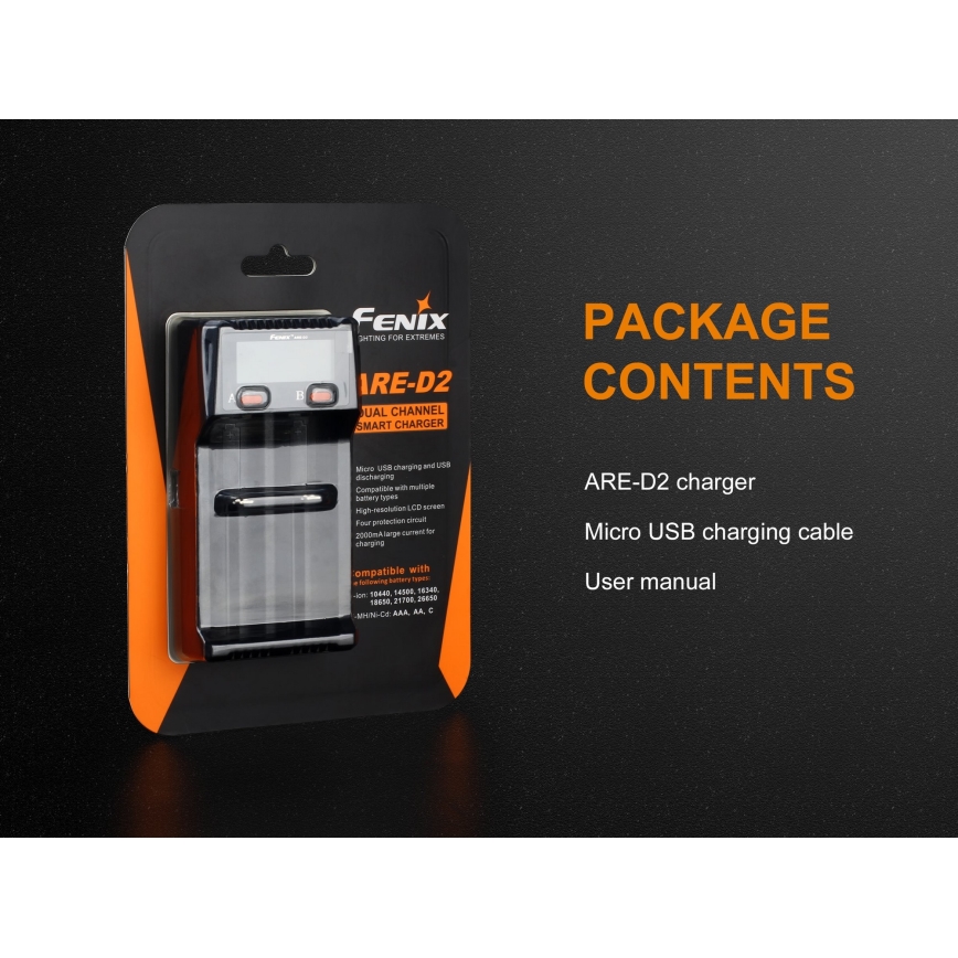 Fenix FENARED2 - Battery charger 2xLi-ion/AAA/AA/C 5V