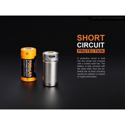 Fenix FERCR123ALIIONUP - 1pc Rechargeable battery USB/3,6V 700 mAh