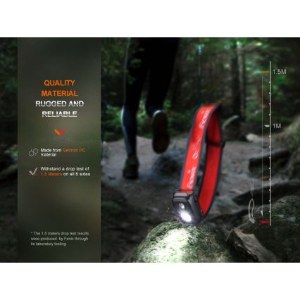 Fenix HL16V2BLK - LED Headlamp LED/3xAAA IP66 450 lm 200 h black/orange
