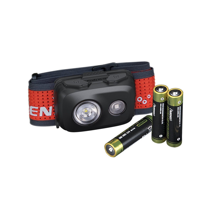 Fenix HL16V2BLK - LED Headlamp LED/3xAAA IP66 450 lm 200 h black/orange