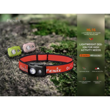 Fenix HL16V2PIN - LED Headlamp LED/3xAAA IP66 450 lm 200 h pink