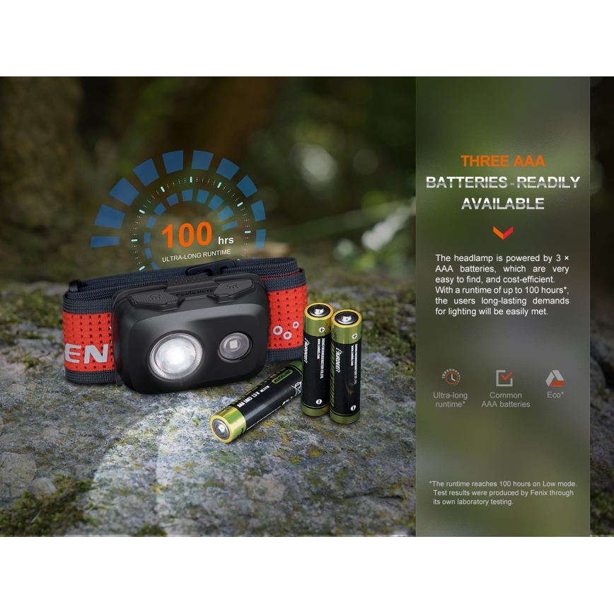 Fenix HL16V2PIN - LED Headlamp LED/3xAAA IP66 450 lm 200 h pink