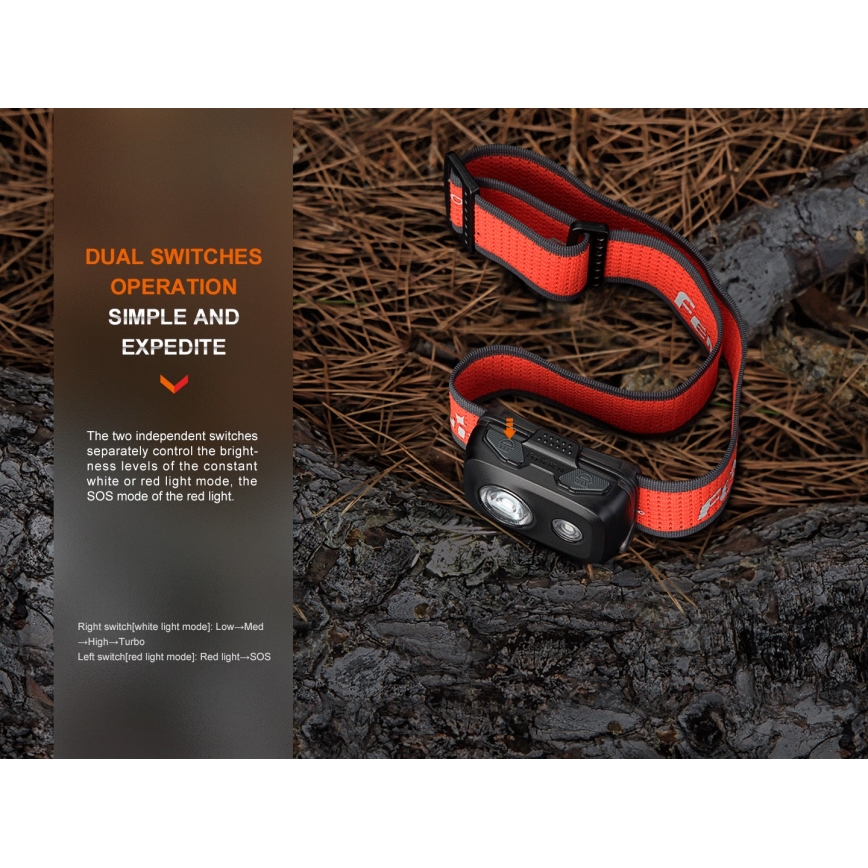 Fenix HL16V2PIN - LED Headlamp LED/3xAAA IP66 450 lm 200 h pink