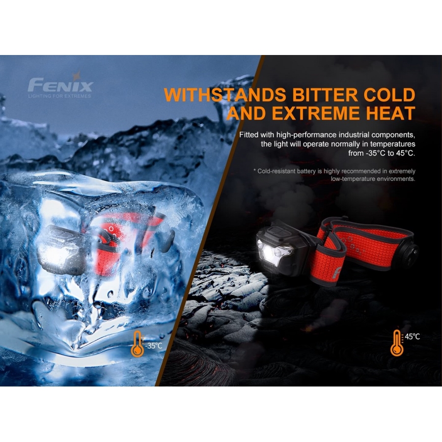 Fenix HL18RTRAIL - LED Rechargeable headlamp LED/3xAAA IP66 500 lm 300 hrs