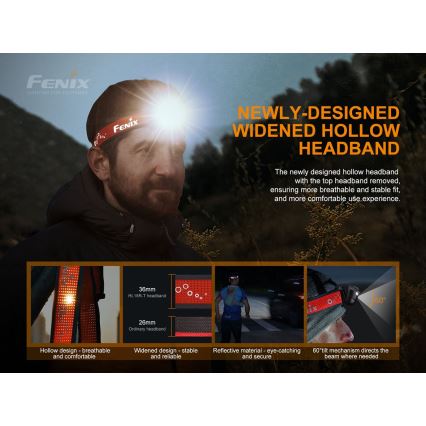 Fenix HL18RTRAIL - LED Rechargeable headlamp LED/3xAAA IP66 500 lm 300 hrs