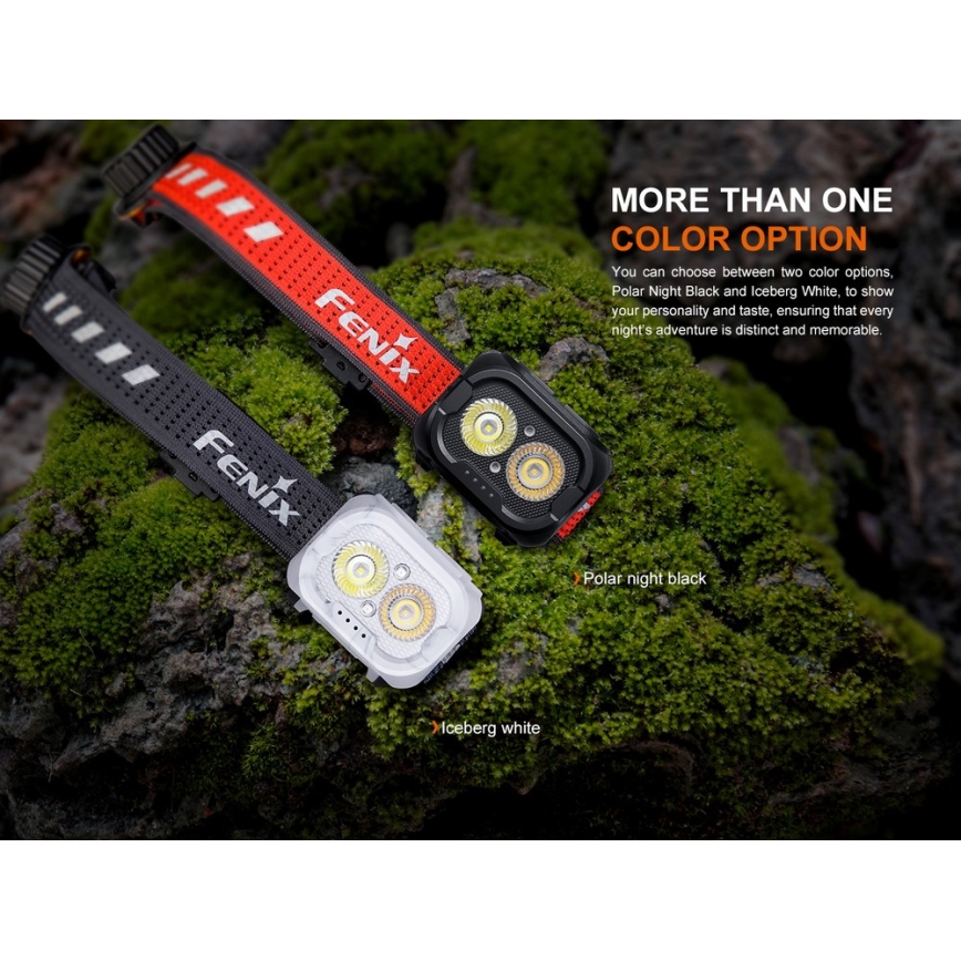 Fenix HL18RTV20BLC - LED Dimmable rechargeable headlamp LED/USB IP66 800 lm 160 h black/orange