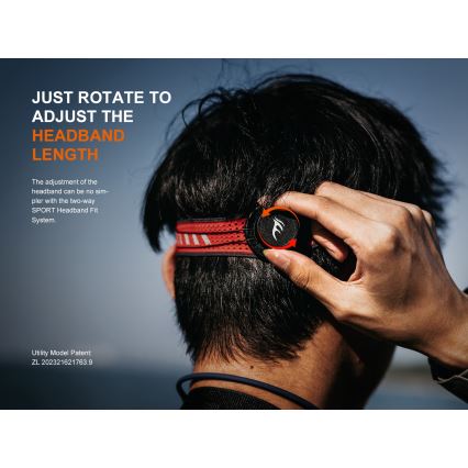 Fenix HL18RTV20BLC - LED Dimmable rechargeable headlamp LED/USB IP66 800 lm 160 h black/orange