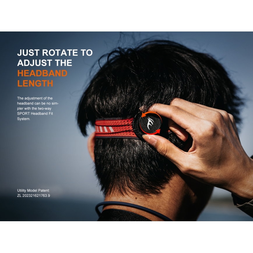 Fenix HL18RTV20BLC - LED Dimmable rechargeable headlamp LED/USB IP66 800 lm 160 h black/orange