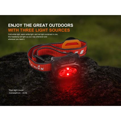 Fenix HL18RTV20WHT - LED Dimmable rechargeable headlamp LED/USB IP66 800 shiny 160 h white/black